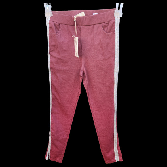 Mia Joy Joyfolie Fyfe Jegging Girls Size 14 Rust Skinny Rose Gold Glitter NWT - Picture 1 of 11